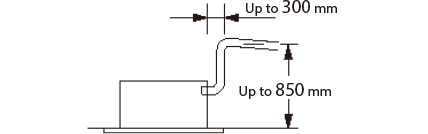 Drain pump of up to 850 mm from the ceiling surface
