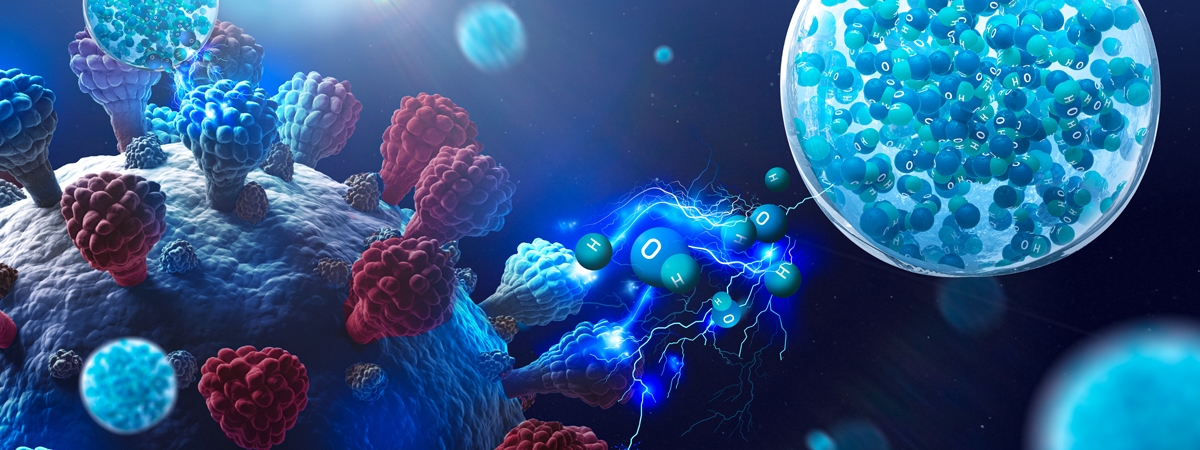 An image showing how nanoe™ X is effective against viruses