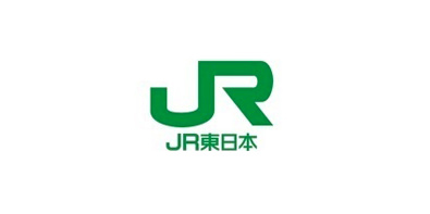 The logo of the JR East Railway company