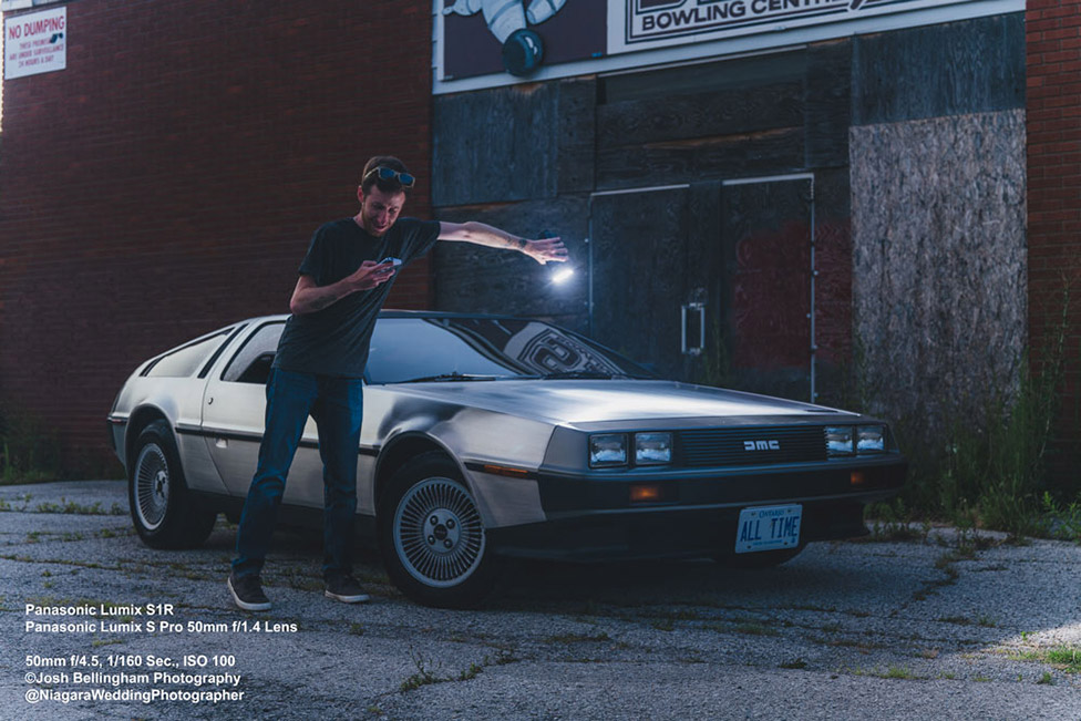The Panasonic Lumix S1R and Lumix S Pro 50mm f1.4 meet the DeLorean