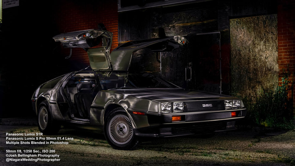 The Panasonic Lumix S1R and Lumix S Pro 50mm f1.4 meet the DeLorean