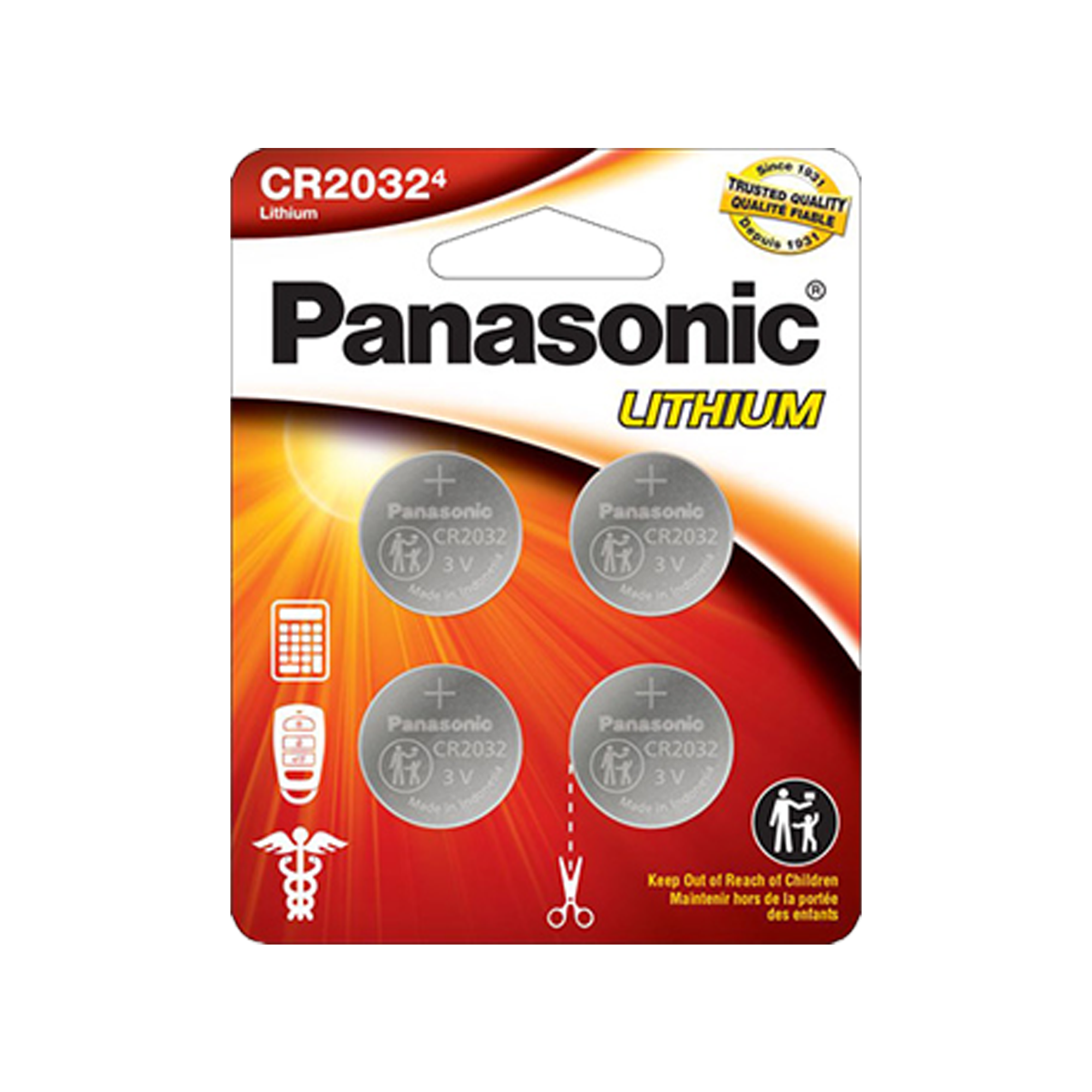 Photo of CR2032PA4BL Lithium Coin Batteries, 4-Pcs