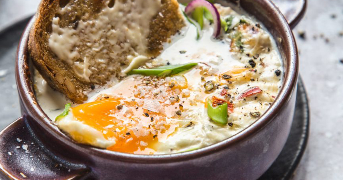 Baked Eggs with Vegetables & Cheese