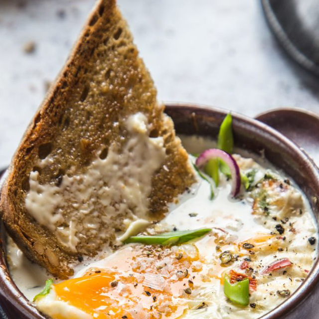 Baked Eggs with Vegetables & Cheese
