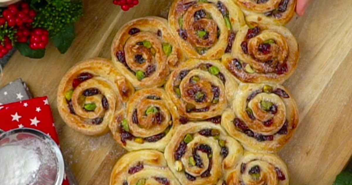 Cranberry & Pistachio Christmas Tree Bread