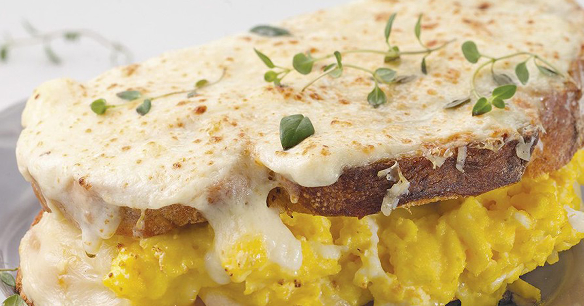 Croque Madame with Scrambled Eggs