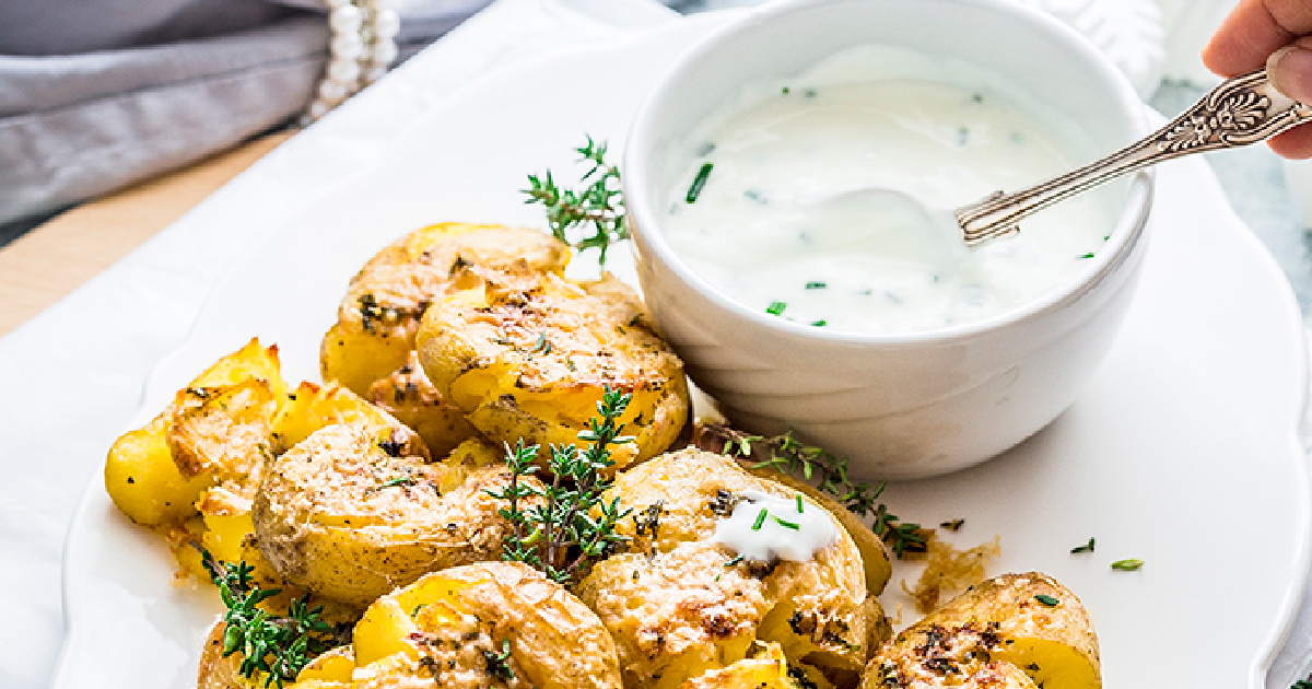 Purée de pommes de terre à l’ail et aux fines herbes