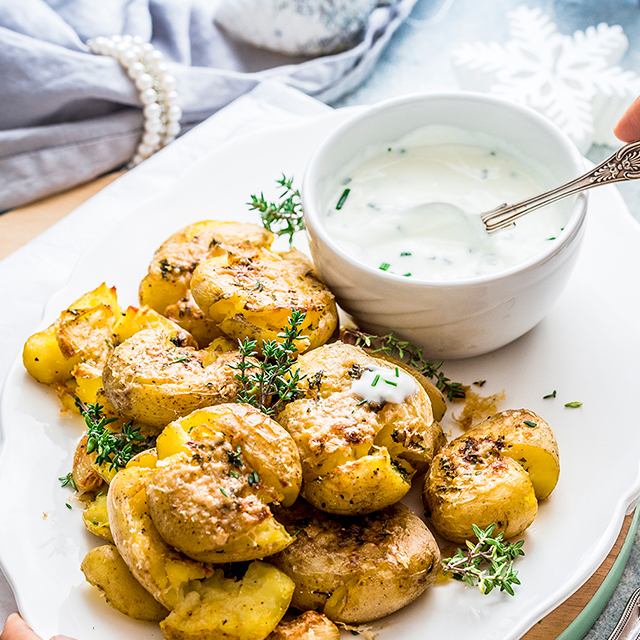 Purée de pommes de terre à l’ail et aux fines herbes