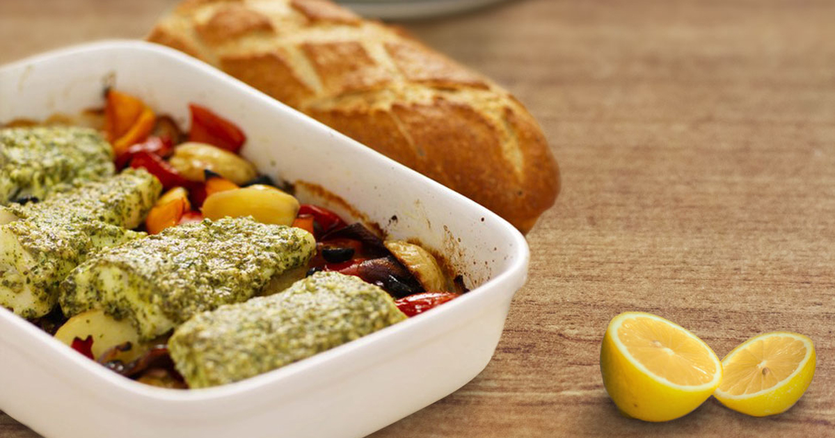 Lemon & Pesto Fish Bake