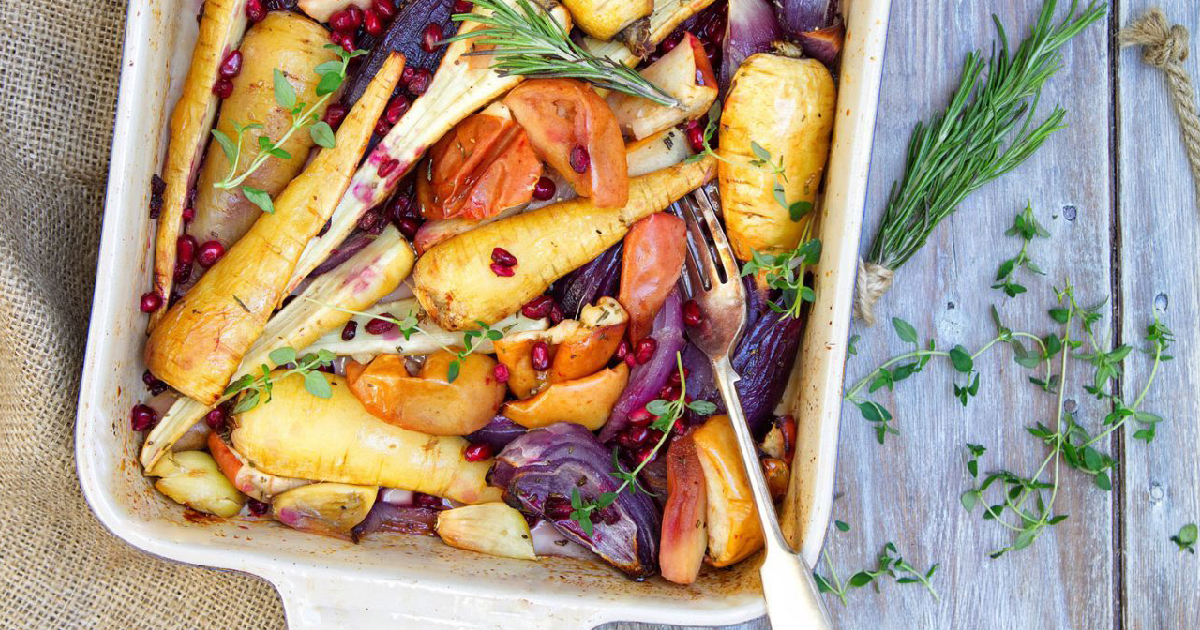 Panais et pommes rôtis à l’érable