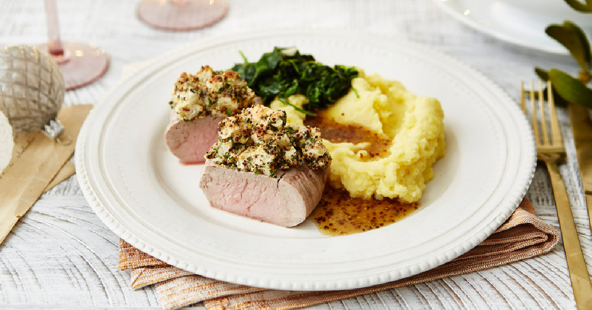 Filet de porc avec croûte à la moutarde