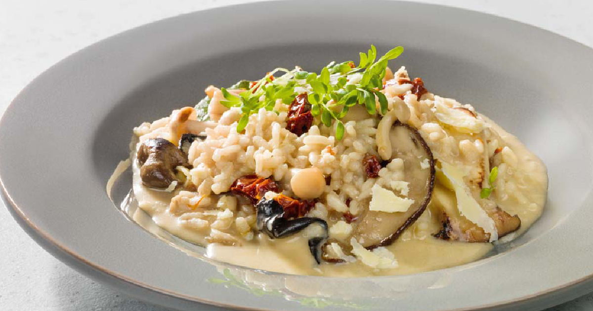 Risotto with Mushrooms and Watercress Salad