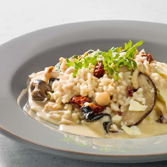 Risotto with Mushrooms and Watercress Salad