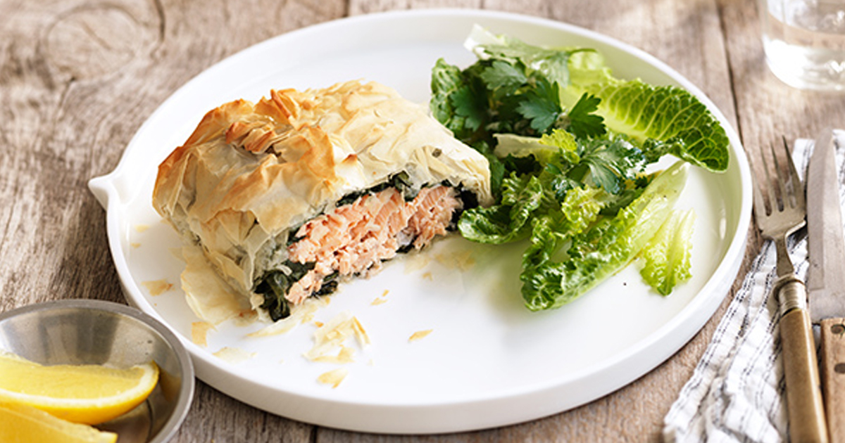 Salmon and Silverbeet Filo Parcels