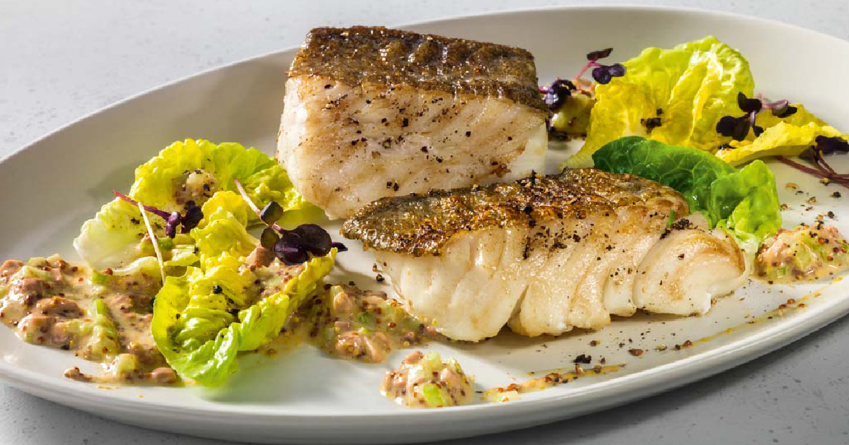 Smoked cod with mushroom celery remoulade