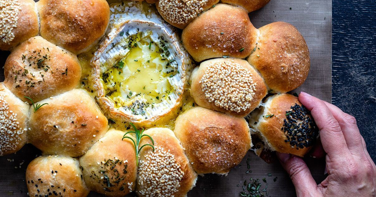 Soft Milk Rolls with Baked Camembert