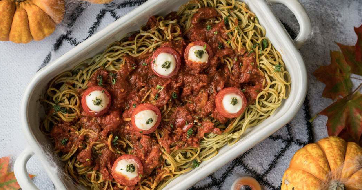 Spooky Eyeball Pasta