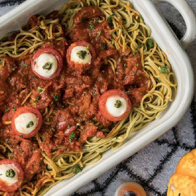 Spooky Eyeball Pasta