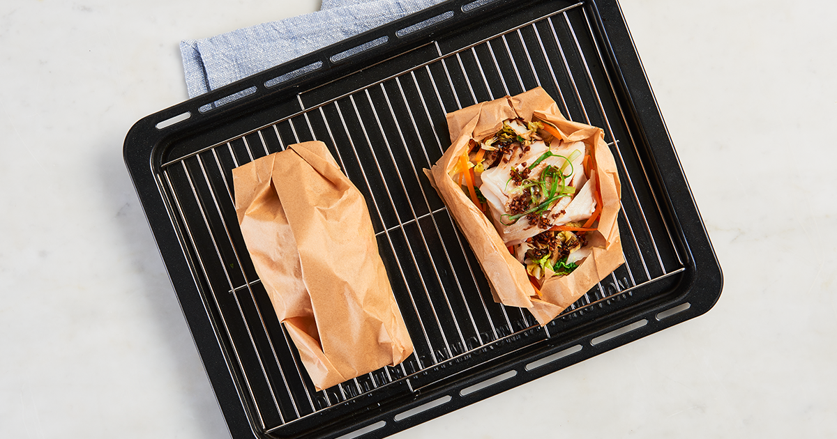 Steamed Cod  with Ginger, Carrots  and Cabbage  main image