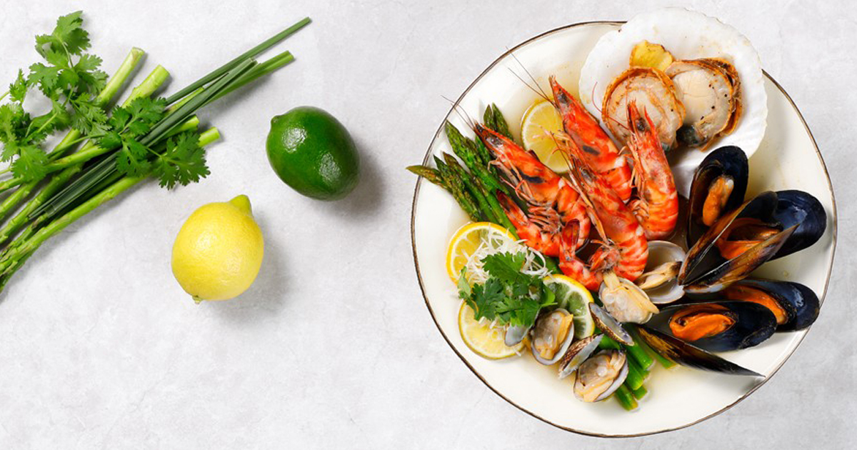 Steamed Seafood with Herbs and Lemon