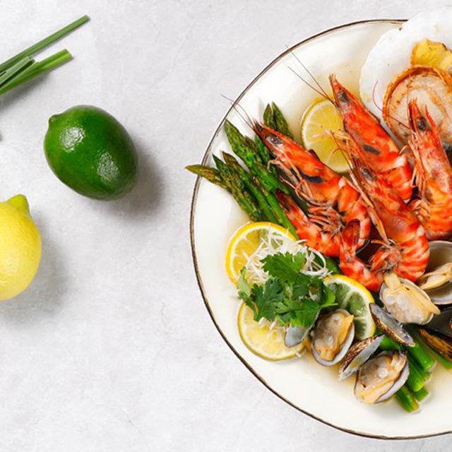 Steamed Seafood with Herbs and Lemon