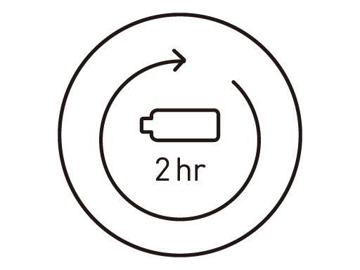 Baterie se zcela nabije za 2 hodinu
