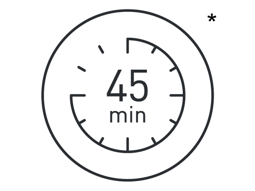 Provoz po dobu až 45 minut