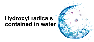 Hydroxyl radicals contained in water