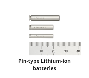 Pin-type Lithium-ion batteries