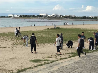 Beach cleanup activities 