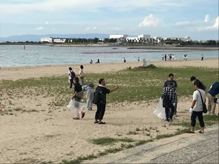 Beach cleanup activities 