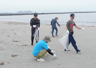 Beach cleanup activities