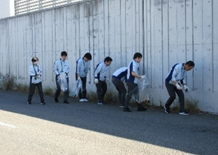 Photo of cleanup activities around the factory, demonstrating community engagement and environmental stewardship efforts by Panasonic.