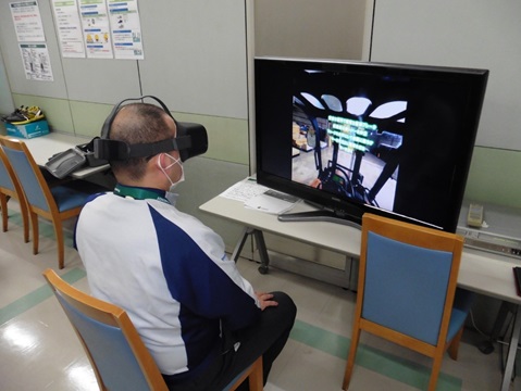 Photo of VR equipment being used in Panasonic’s Safety Dojo, showcasing immersive training methods to enhance hazard awareness and workplace safety.