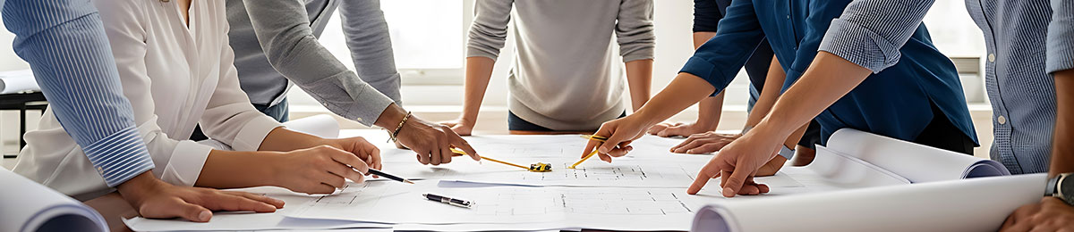 一群人在会议中围绕文件讨论