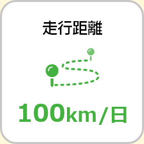 走行距離 100km/日