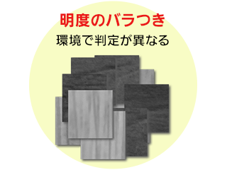 明度のバラつきー環境で判定が異なる