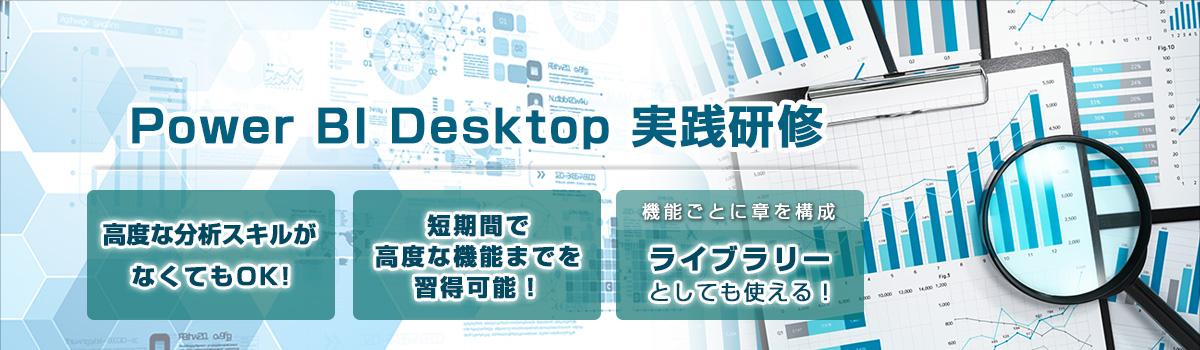 eラーニング Power BI Desktop 実践研修 高度な分析スキルがなくてもOK! 短期間で高度な機能までを習得可能! 機能ごとに章を構成 ライブラリー的な利用も可能！