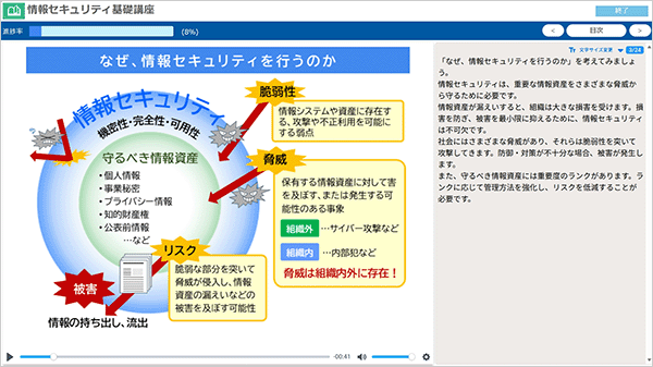 情報セキュリティ基礎講座 画面イメージ1