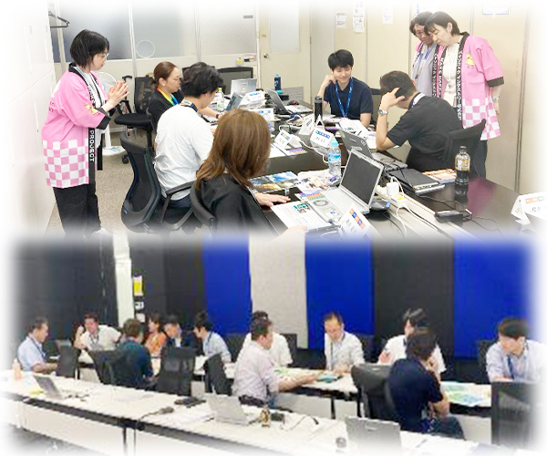 自分の強みの発見やチーム作りをグループで学ぶワークショップの様子。