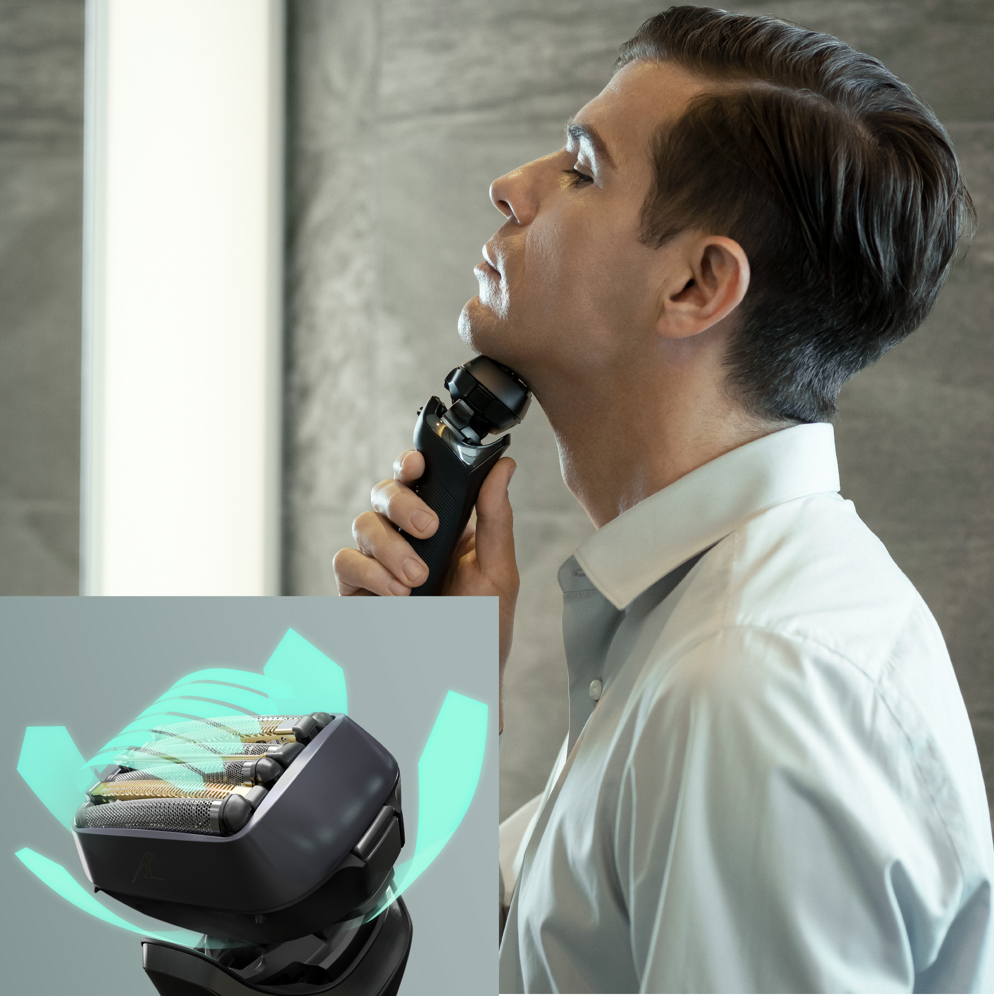 Уникальная гибкая бритвенная головка 22D