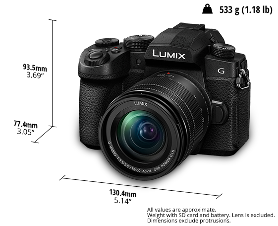 LUMIX Compact System (Mirrorless) Camera DC-G90MGN-K with 12-60mm Lens