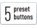 5 Preset Buttons