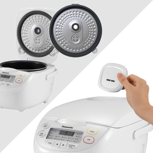  Panasonic 5 Cup (Uncooked) Rice Cooker with Pre-Programmed  Cooking Options for Brown Rice, White Rice, and Porridge or Soup - 1.0  Liter - SR-CN108 (White): Home & Kitchen