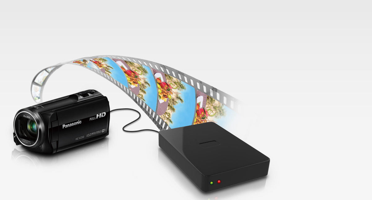 Branchement et copie sur disque dur externe