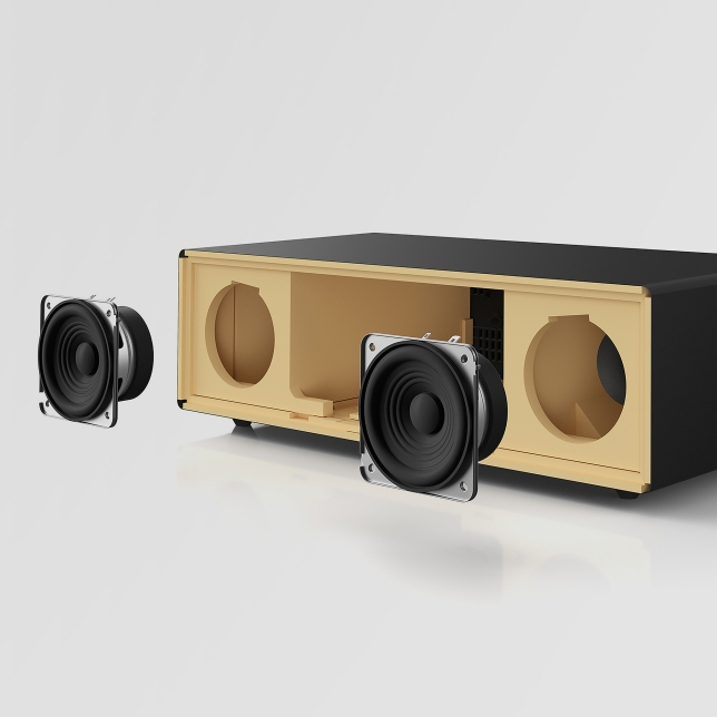 Un contour en bois qui contribue à la richesse du son