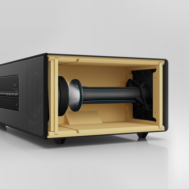 Un port aérodynamique qui produit des basses claires et profondes