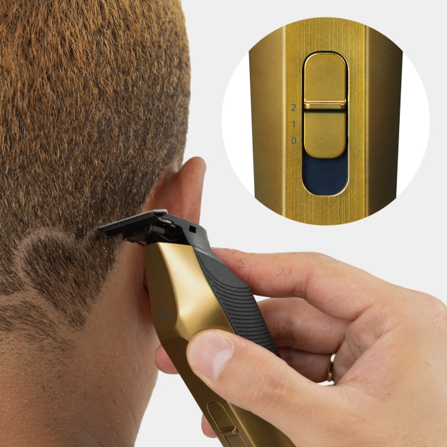 Precisieontwerp voor het knippen van de nek van een man met de T-vormige trimmer ER-XT70