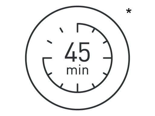 45 min. gebruik zonder snoer