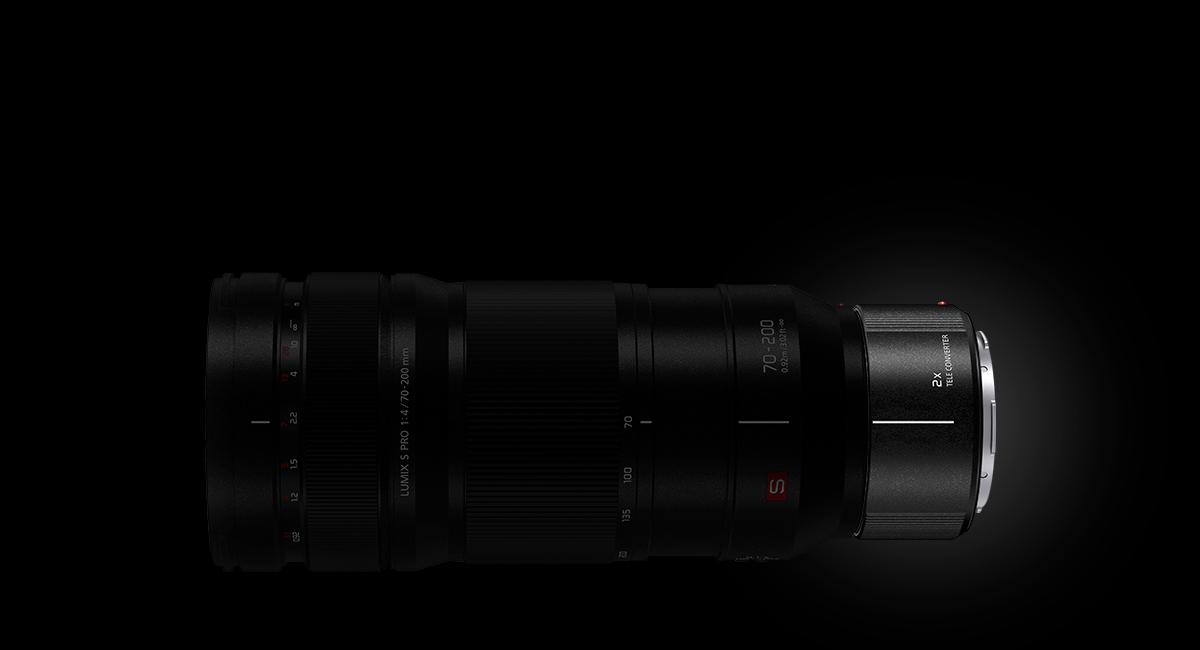 Telekonverter DMW-STC20 am S PRO 70–200 mm F4 Objektiv (S-R70200)